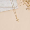 Stainless Steel Inlaid Zircon Cross Pendant Necklace For Men And Women