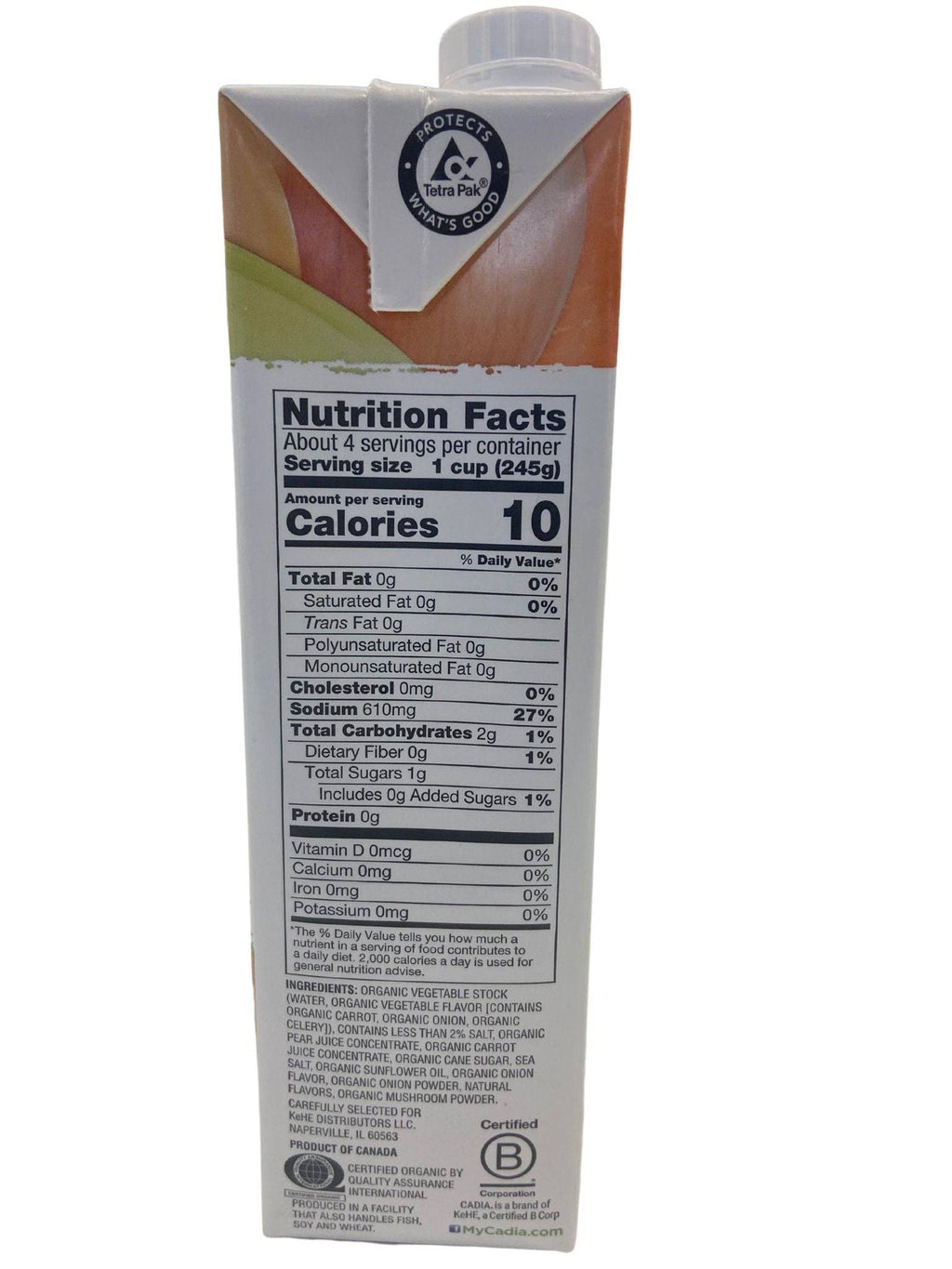 Vegetable Broth, Organic, Cadia