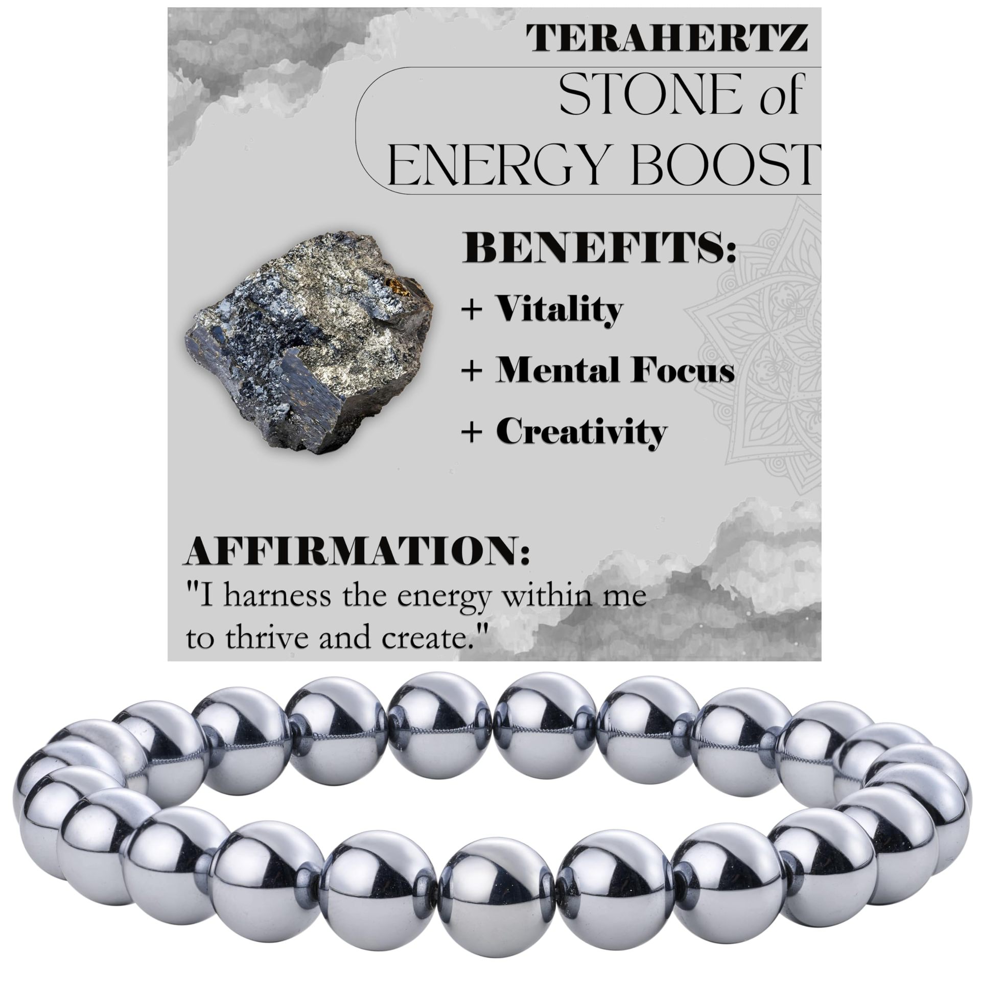8mm Natural Stone Bead Bracelet White Turquoise