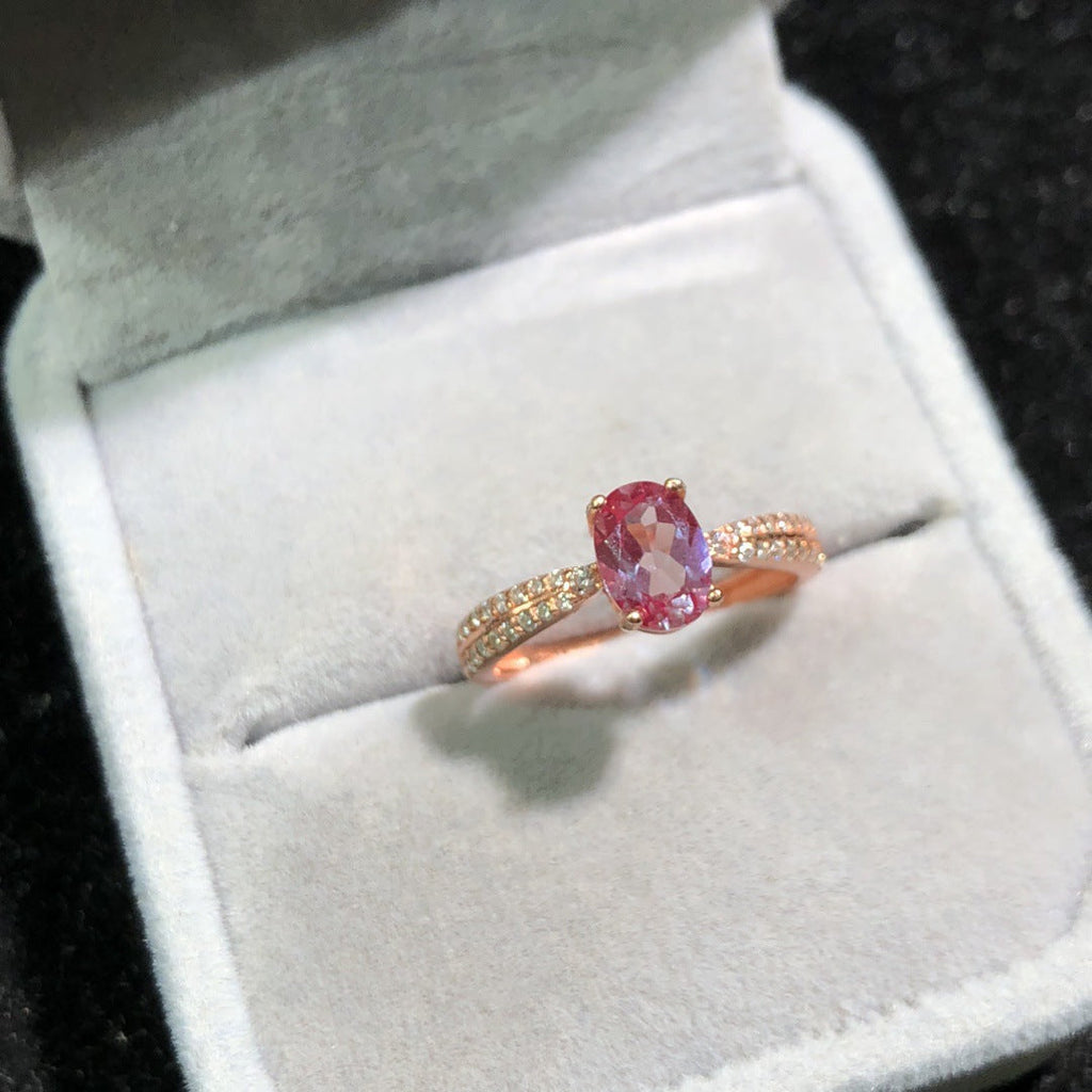 Colorfast High-end 18K Gold-plated Ring With Natural Amethyst