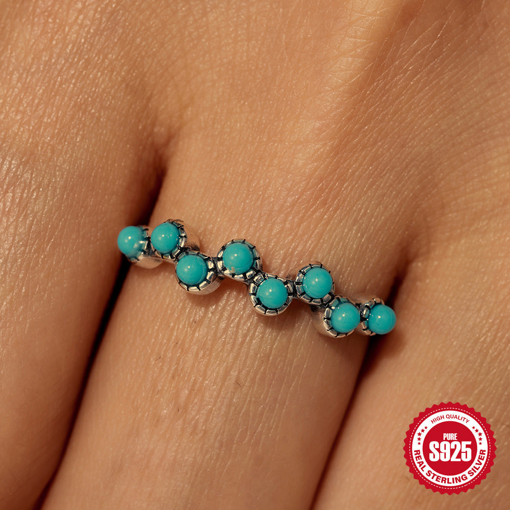 Lotus Turquoise Artistic Retro Fashionable All-match
