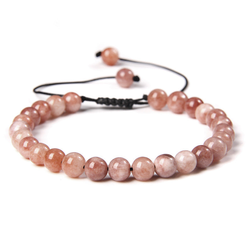 6mm Natural Stone Beads Womens Bracelet Yoga Energy Sports