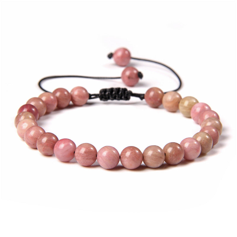 6mm Natural Stone Beads Womens Bracelet Yoga Energy Sports