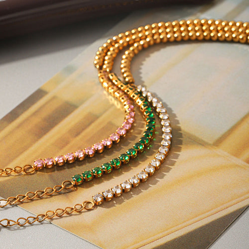 18k Gold-colored Stainless Steel Zircon Bracelet That Wont Fade
