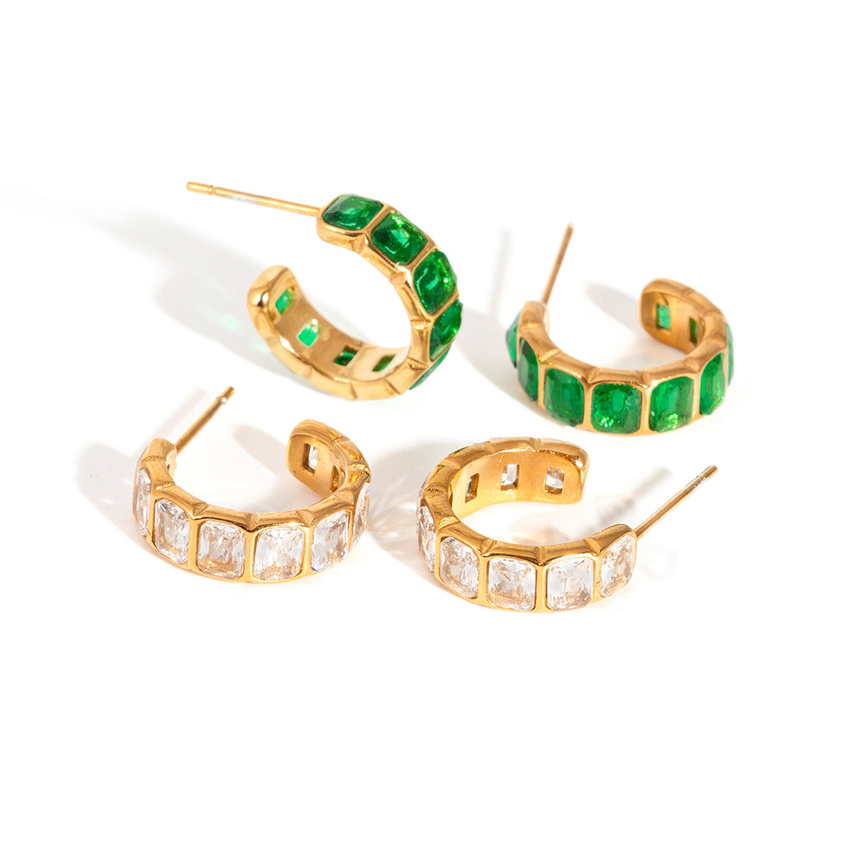 Green Zircon Hoop Earring Collection