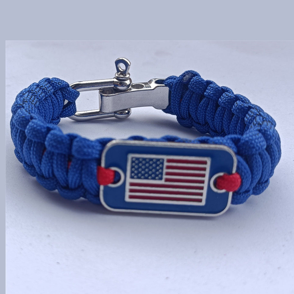Braided Paracord Bracelet With Survival Zinc Alloy Adjusting Buckle