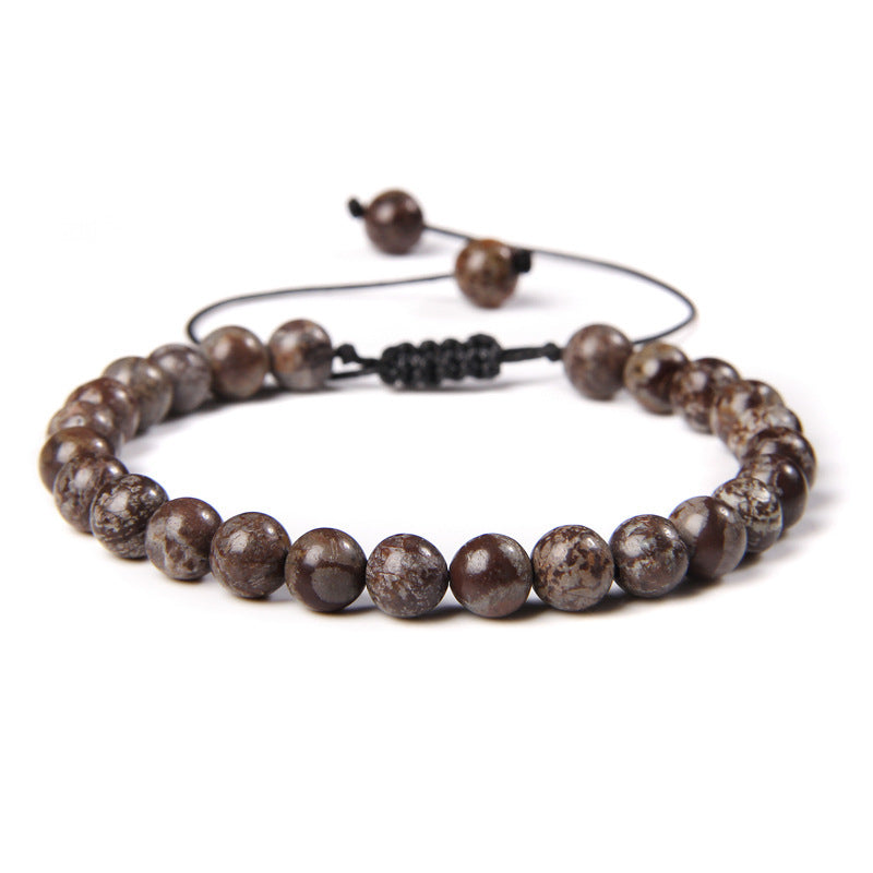 6mm Natural Stone Beads Womens Bracelet Yoga Energy Sports