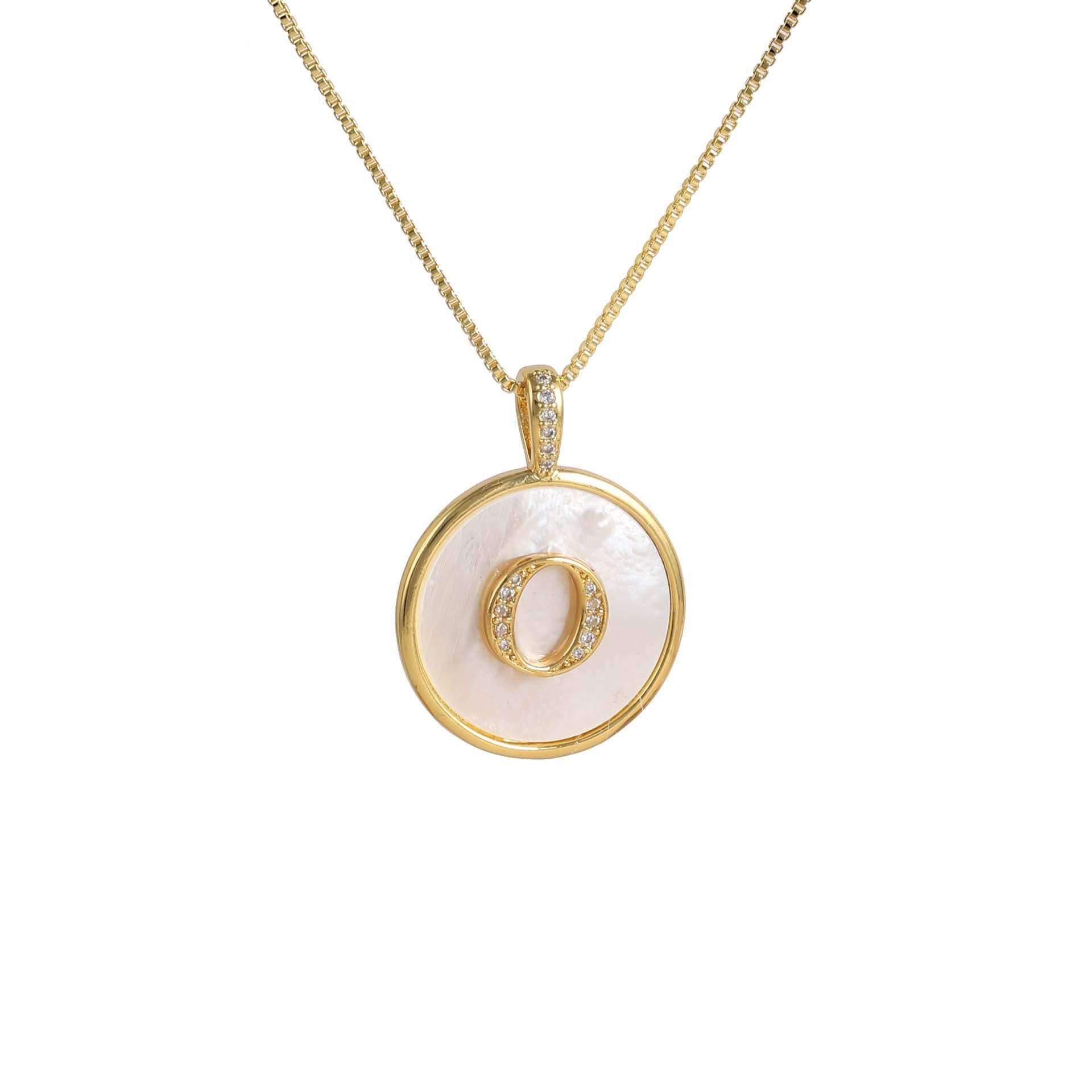 Gold Shell Initial Pendant Charm Collection