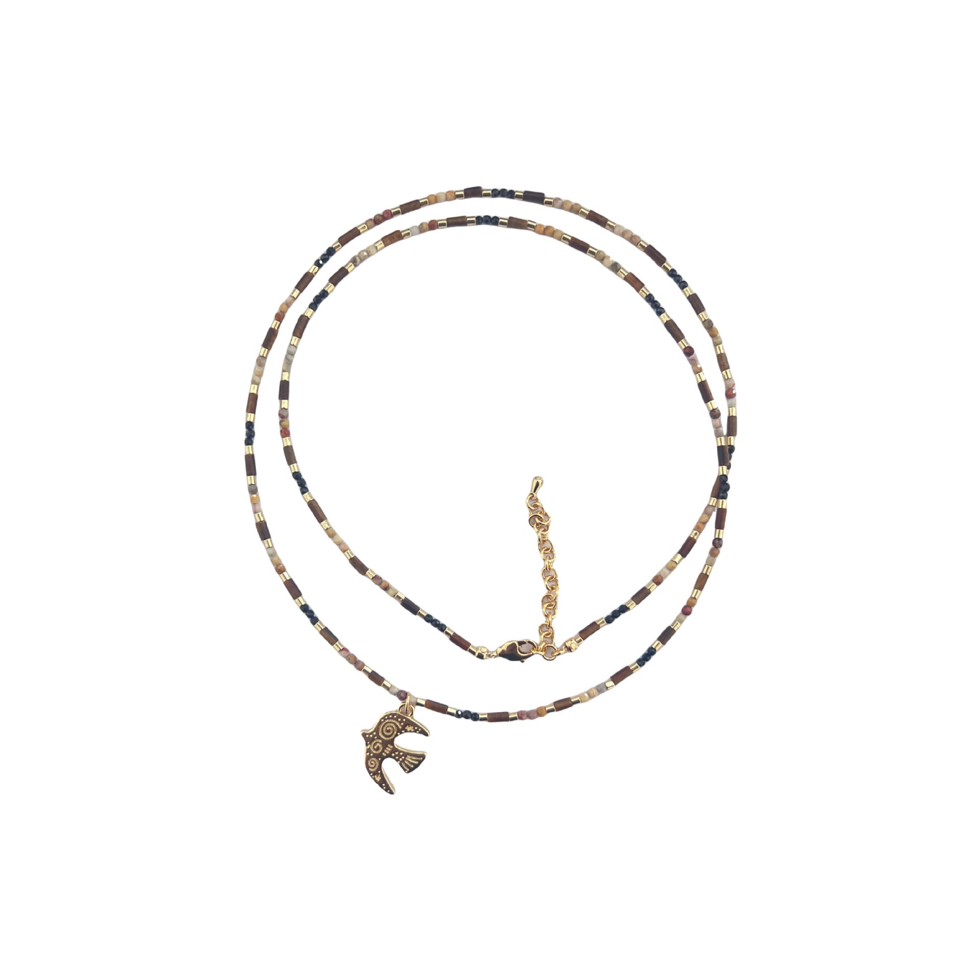 Simple And Stylish Tiger's Eye Bird Necklace For Women
