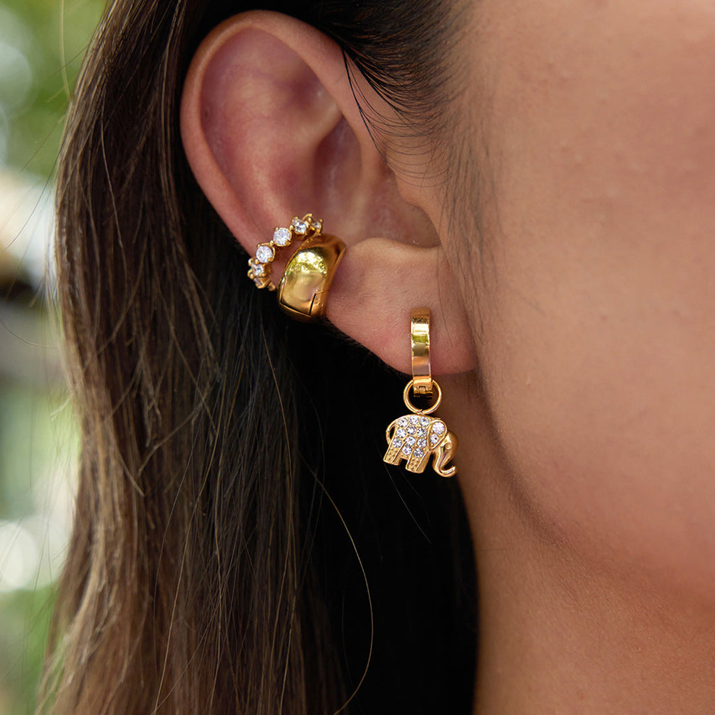 Elephant Zircon Earring Collection