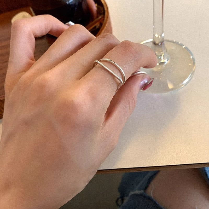 925 Sterling Silver Irregular Stackable Rings For Women, Minimalist INS Style, Non Tarnish & Versatile Band Rings