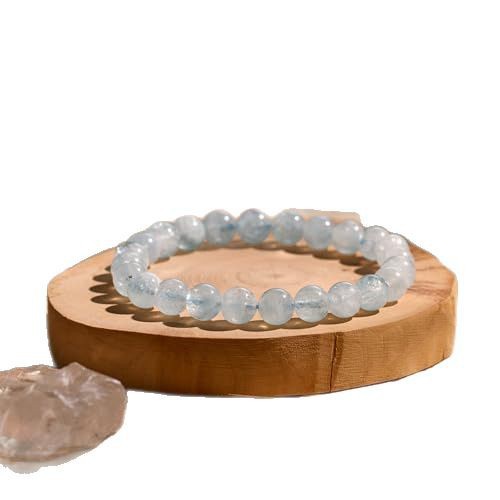 8mm Natural Stone Bead Bracelet White Turquoise