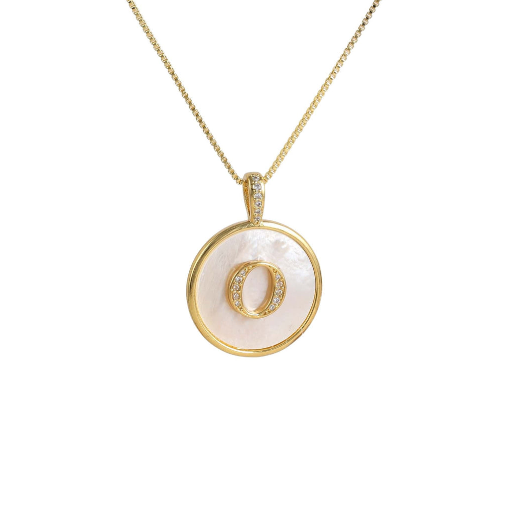 Gold Shell Initial Pendant Charm Collection