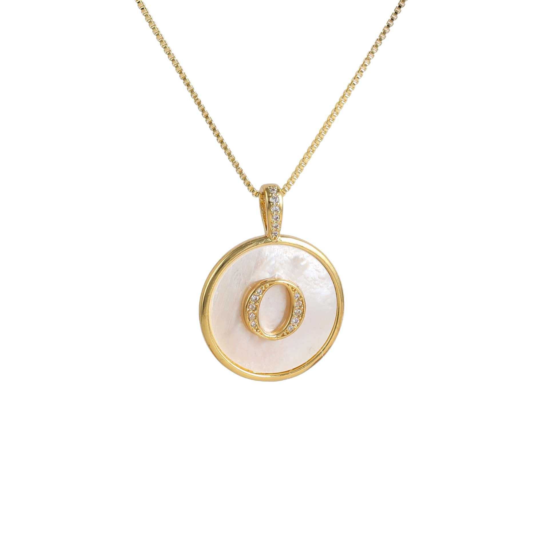 Gold Shell Initial Pendant Charm Collection