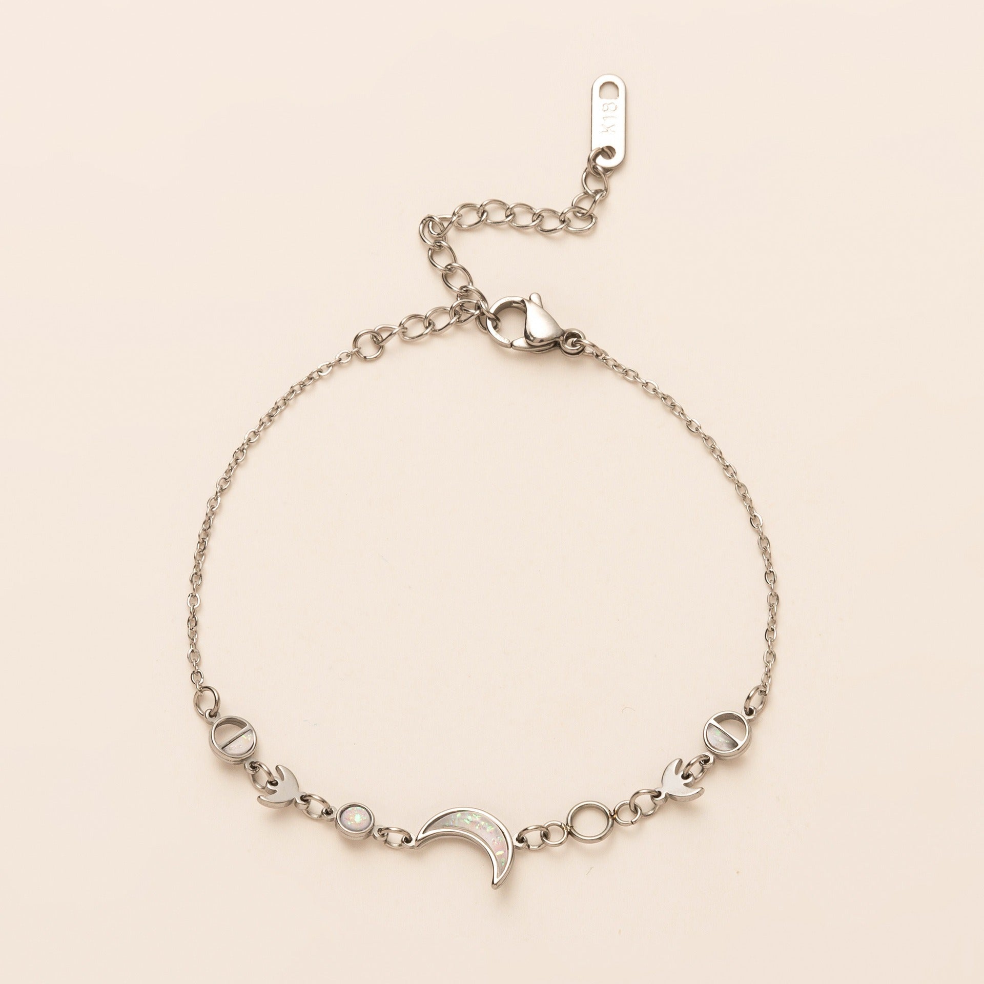 18k gold moon crescent gold-plated silver bracelet