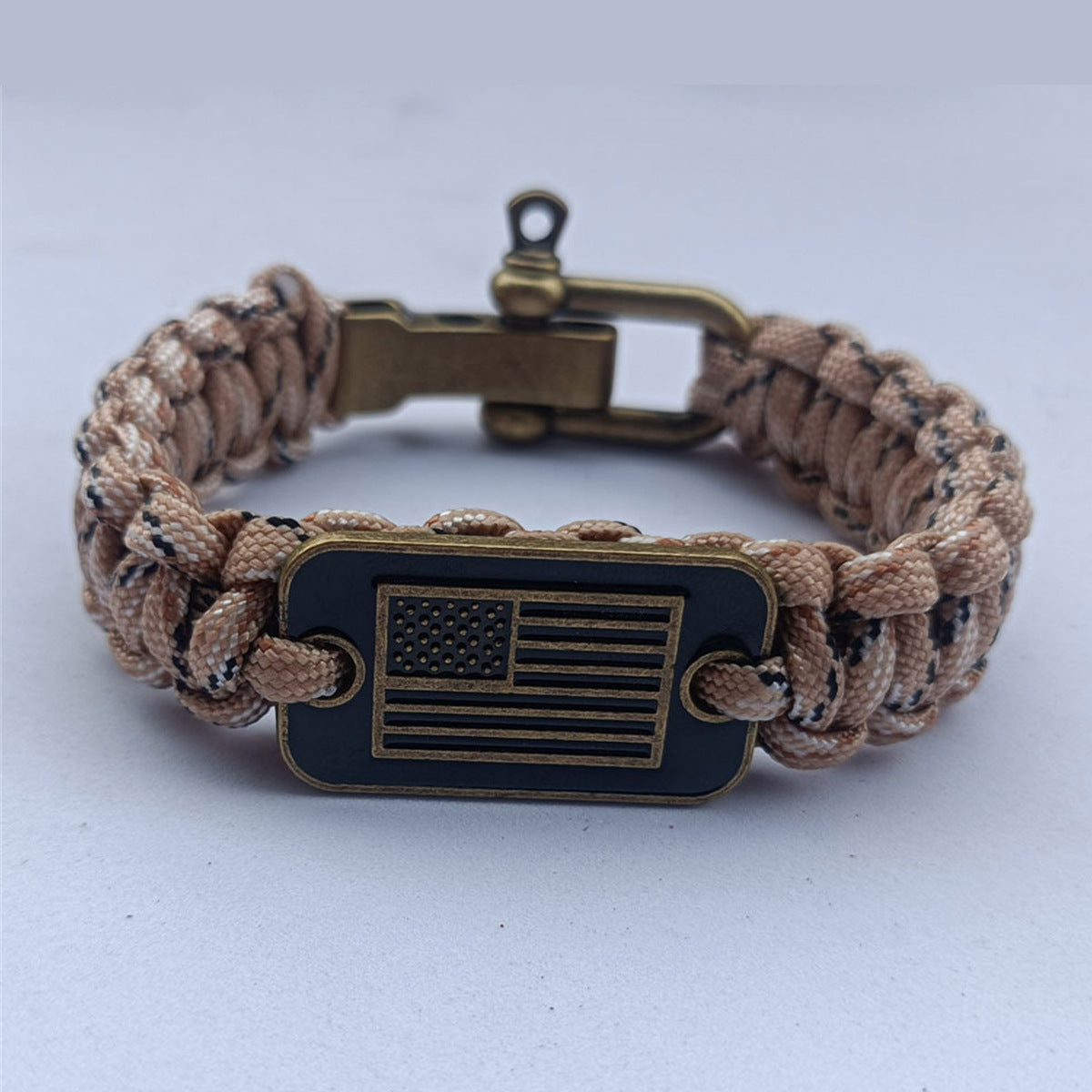 Braided Paracord Bracelet With Survival Zinc Alloy Adjusting Buckle
