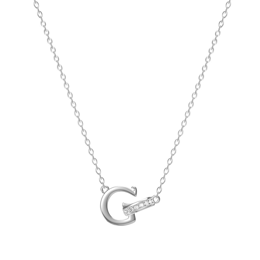 26-Letter Diamond-Embedded Unique Design Necklace For Women