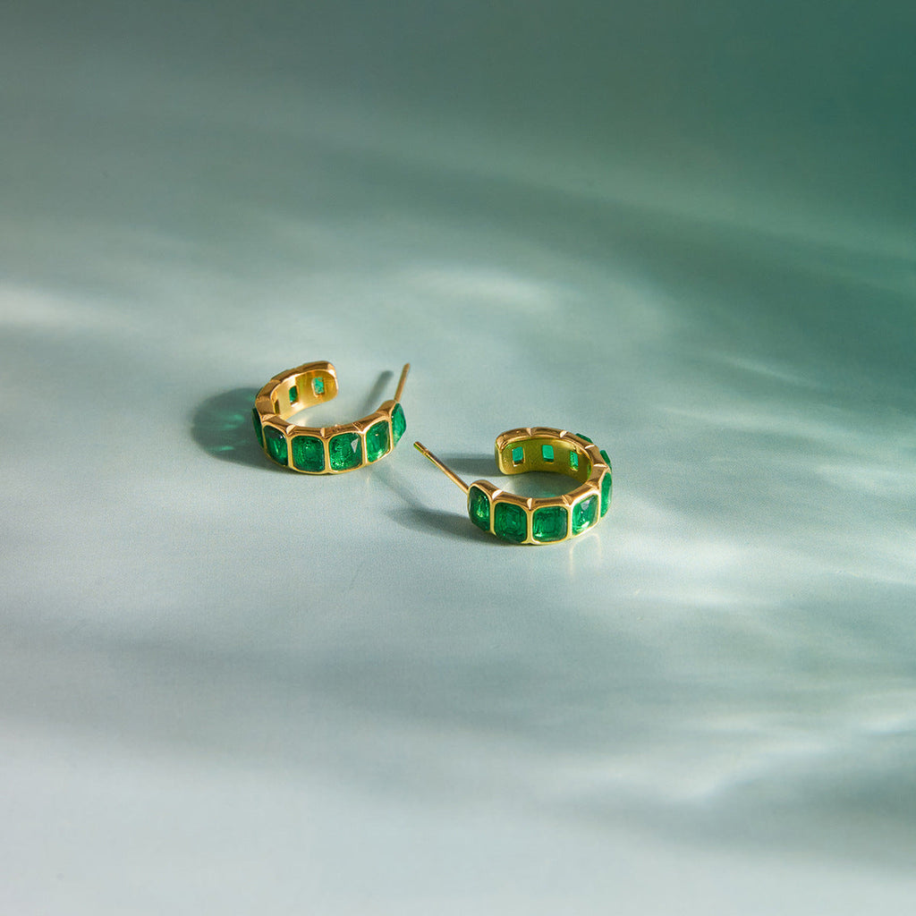 Green Zircon Hoop Earring Collection