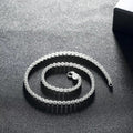 Silver-Plated Square Clasp Side-Chain Punk Hip-Hop Rock Necklace