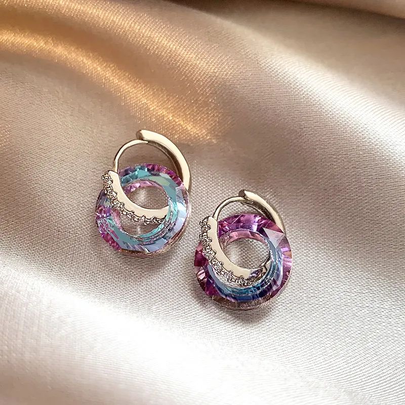 2026 New Shimmer Crystal Circle Earrings, Elegant Premium Design