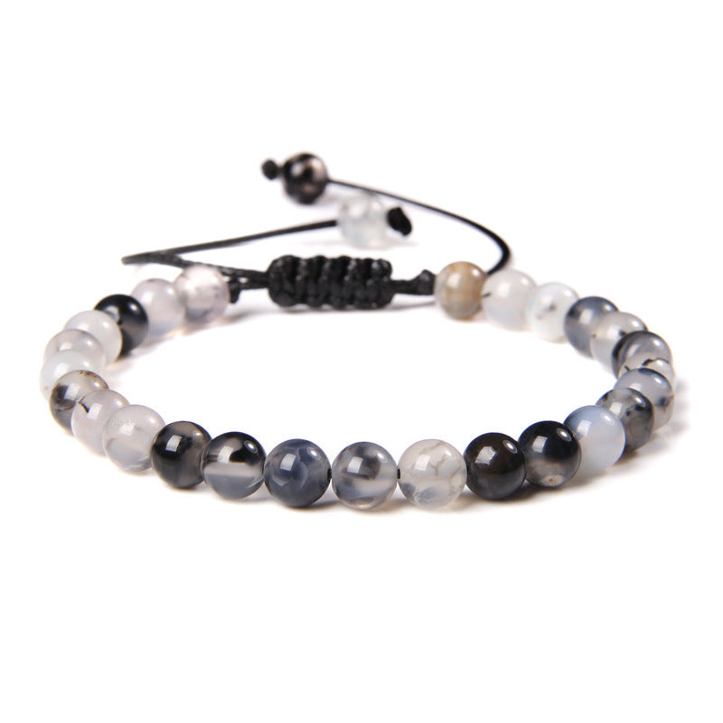 6mm Natural Stone Beads Womens Bracelet Yoga Energy Sports