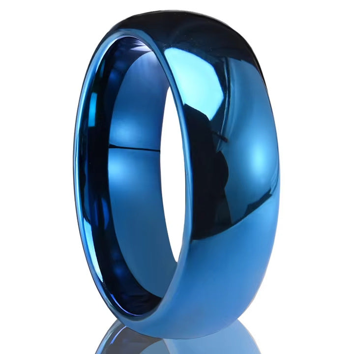 Blue-plated Curved Full-coat Tungsten Steel Ring