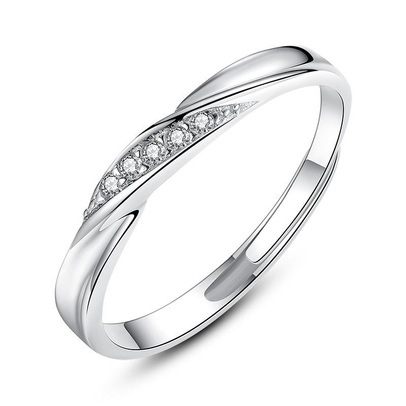 999 Pure Silver Love Together Couple Rings, His & Hers Pair, Niche Light Luxury, Premium INS Style Fashion Finger Rings