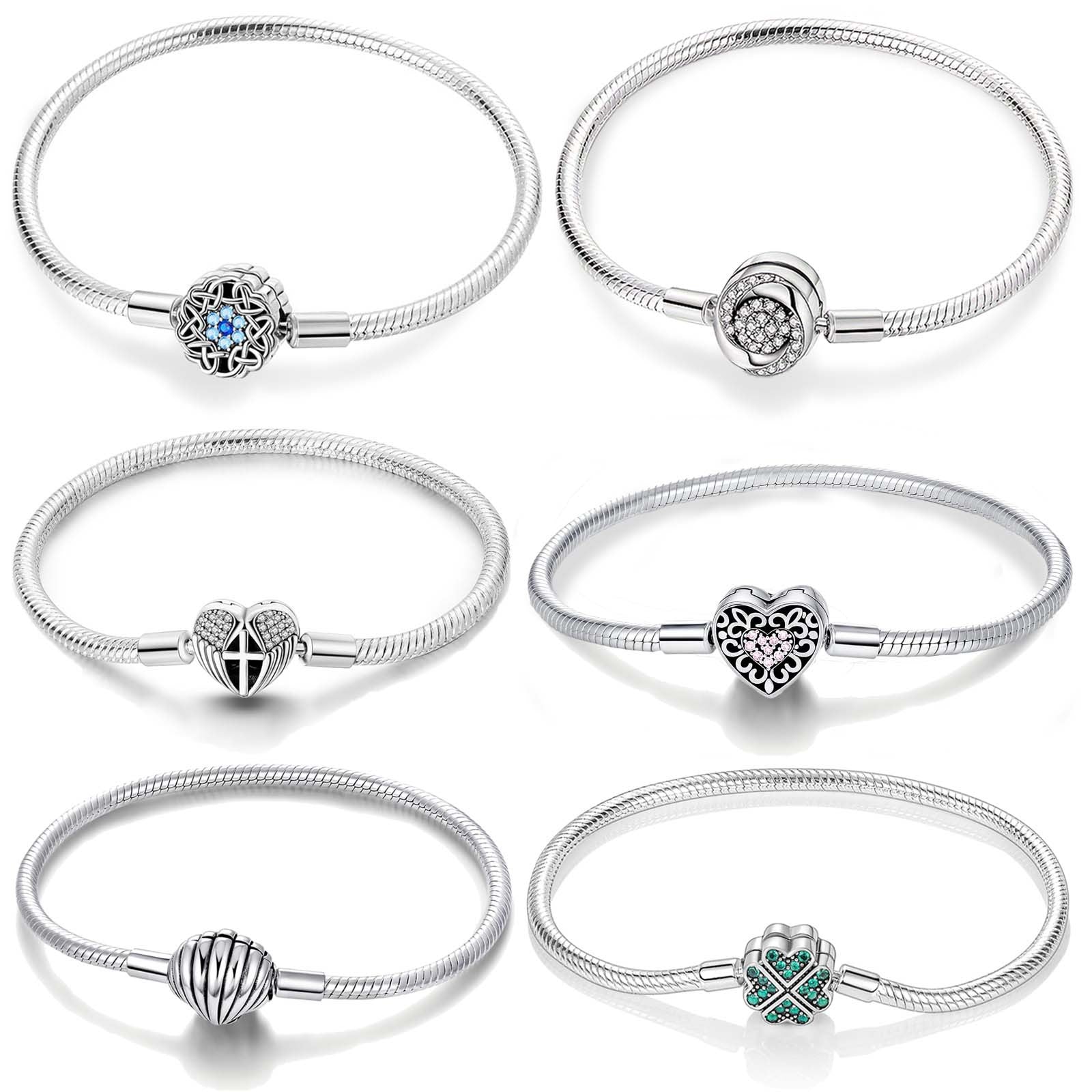 925-Silver-Plated Woven Heart Basic Bracelet Fashionable And Minimalist