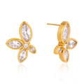 White Flower Zircon Stud Earrings