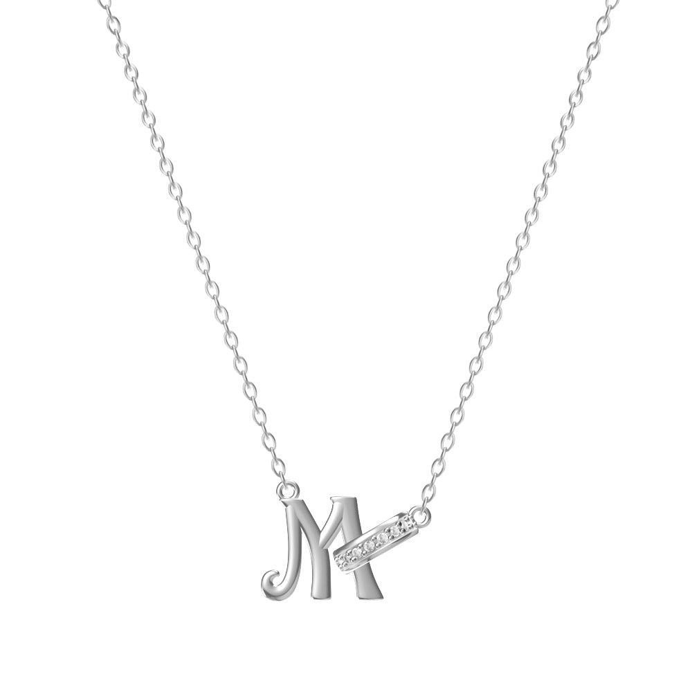 26-Letter Diamond-Embedded Unique Design Necklace For Women