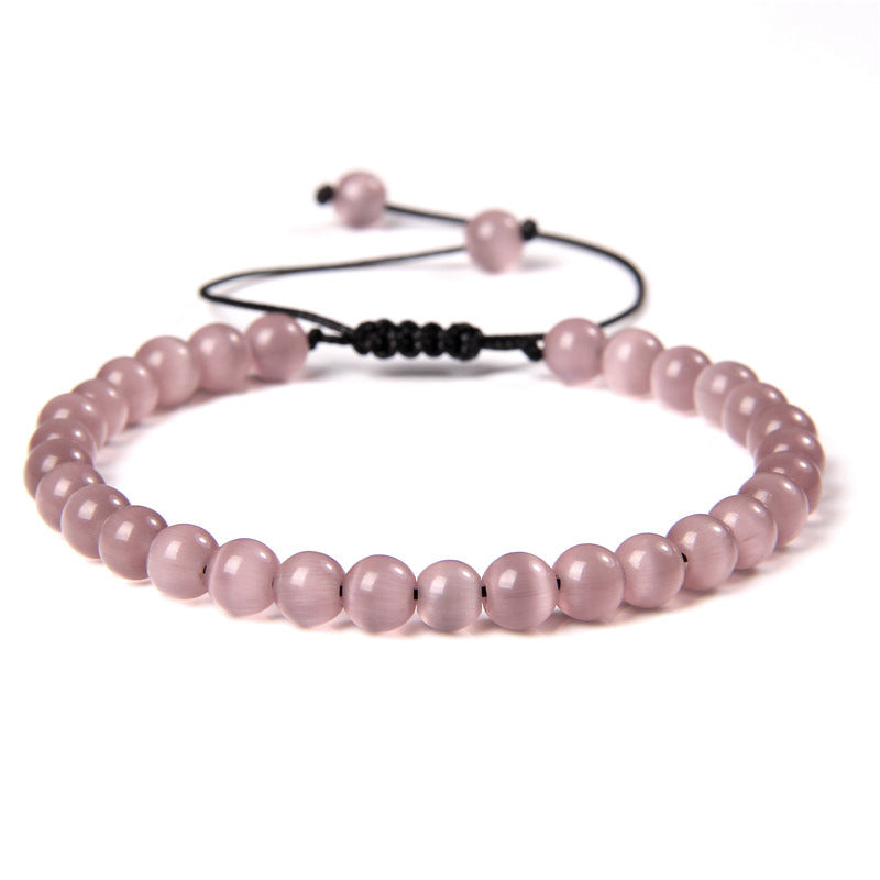 6mm Natural Stone Beads Womens Bracelet Yoga Energy Sports