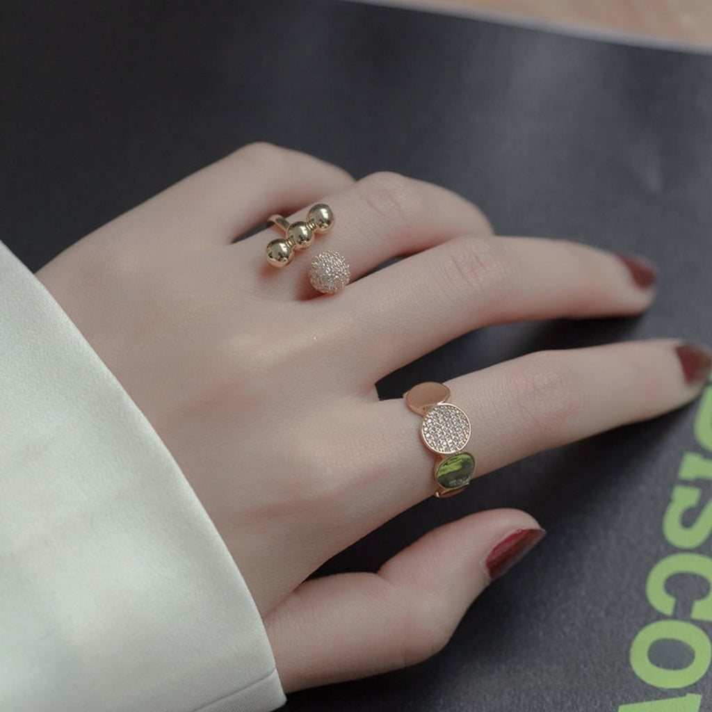 Open Ring With Micro-set Details Elegant And Stylish For Women