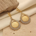18K Gold Coin Stud Earrings