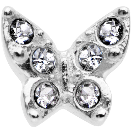 16G Clear Gem Silver Tone Butterfly Tragus Cartilage Earring