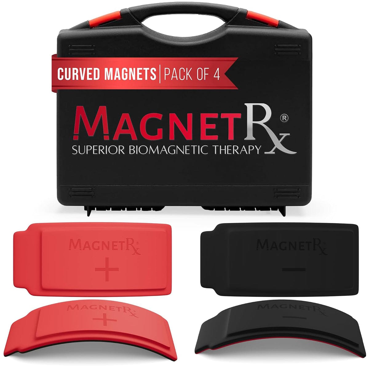 Biomagnetic Therapy Arc Magnets — Neodymium & Silicone (4 Curved Magnets)
