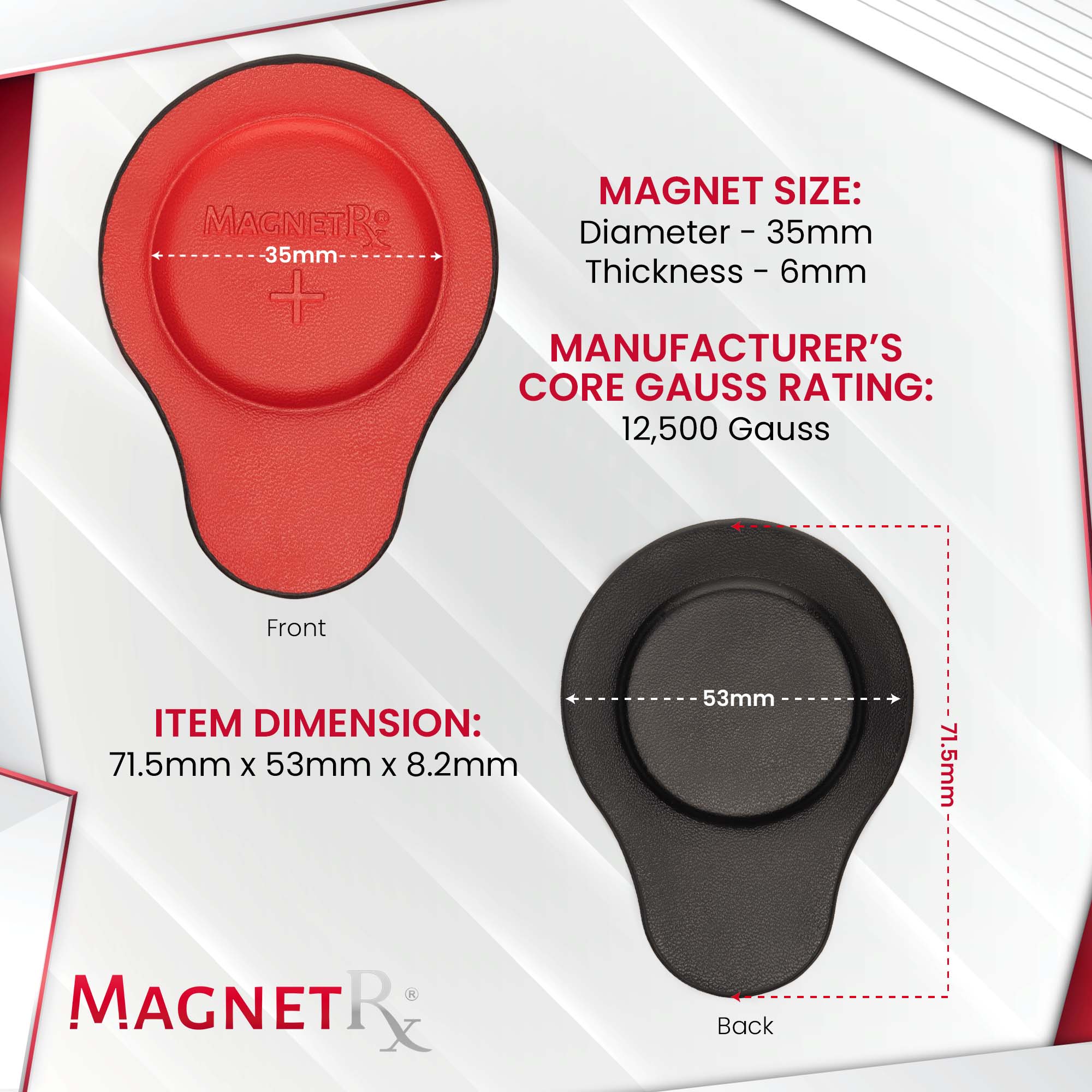 Biomagnetic Therapy Magnet Set — Neodymium & Leather (2 Medium Magnets)