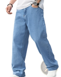 Men's Relaxed Straight Leg Light Wash Denim Jeans