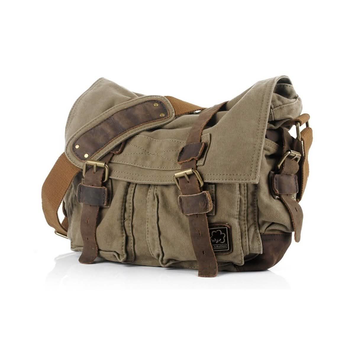 Military Vintage Canvas Crossbody Messenger Bag - Assorted Sizes