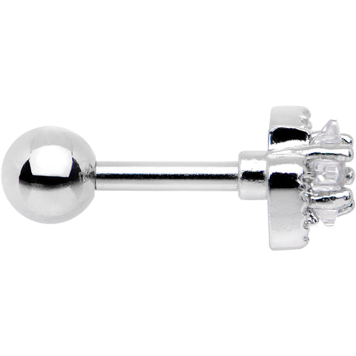16G 1/4 Clear Star CZ Gem Bow Tie Cartilage Tragus Earring