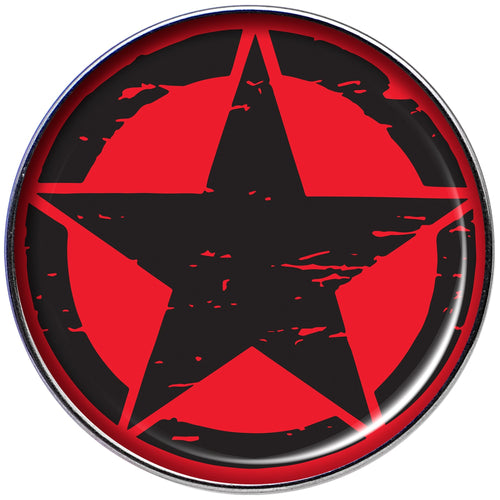 16G 1/4 Black Red Distressed Star Tragus Cartilage Earring