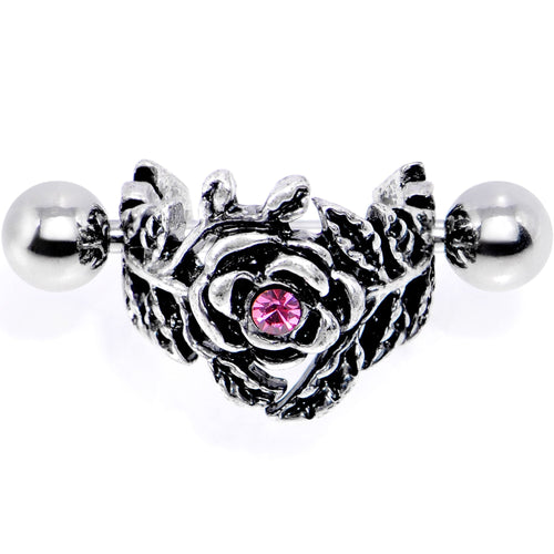 16G 1/2 Pink Gem Floral Wreath Cuff Cartilage Earring