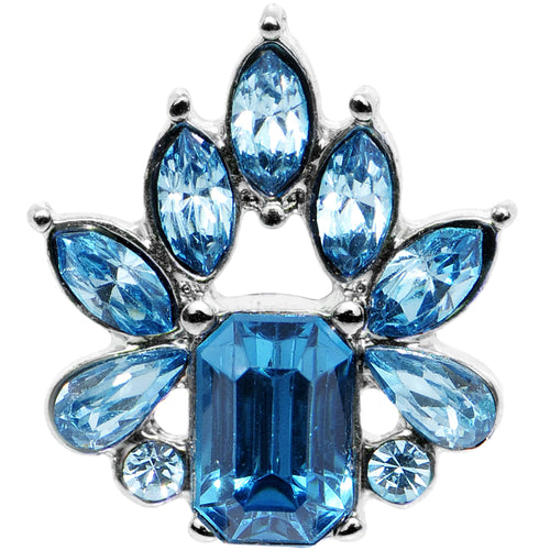 16G 1/4 Blue Gem Flower Tiara Amulet Cartilage Tragus Earring